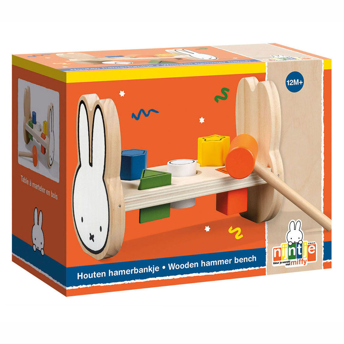 Zabawki Bambolino Drewniana ławka z młotkiem Miffy