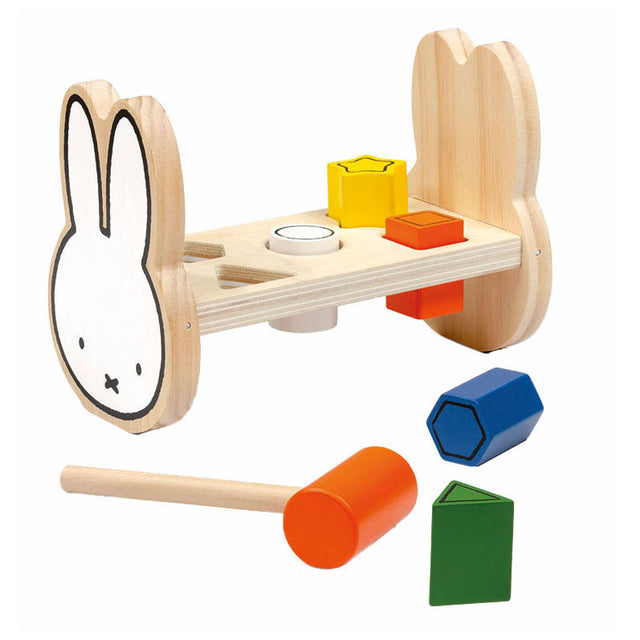 Zabawki Bambolino Drewniana ławka z młotkiem Miffy