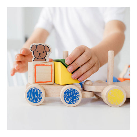 Zabawki Bambolino Drewniany pociąg z klocków Miffy. 3+