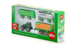 Siku 1848, traktor deutz agrotron x720 z zestawem wieszaków ładunkowych Joskin, skala 1:87, metaloplastyk
