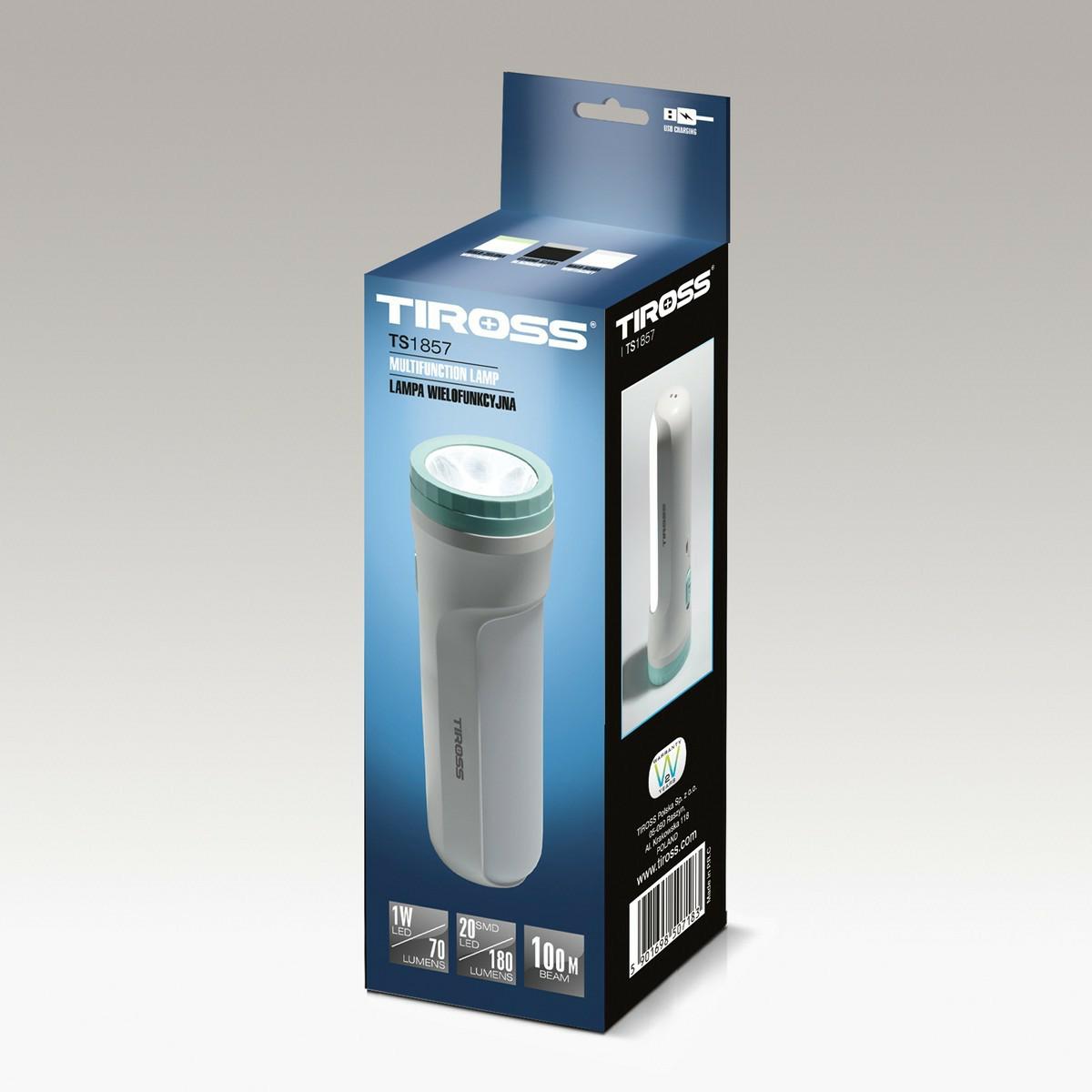 Tiross led-oplaadzaklamp 1w led-kolf ts1857