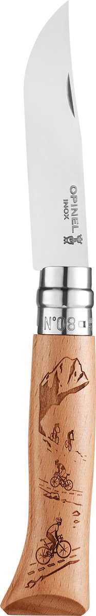 Opinel n°08 - kolarstwo górskie alpejskie - seria rycin - stal nierdzewna i drewno