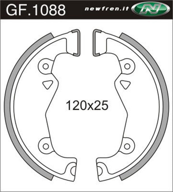 Segment hamulca Newfren GF1088 120 mm Małe piasty