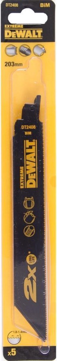 Seria Dewalt dt2408l-qz - brzeszczot do piły szablastej - 203mm - do metalu i stali - 14 18 tpi