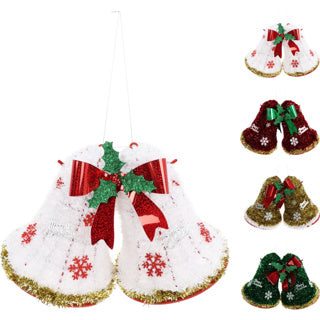 Dzwonek dekoracja świąteczna 38cm 4ass d | 2 szt