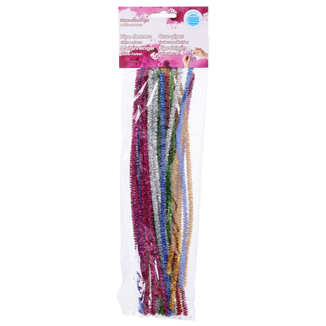 Drut szenilowy Edco Craft Line 30 sztuk - środki do czyszczenia fajek brokatowe kolory - drut rzemieślniczy zginany - do użytku hobbystycznego i kreatywnego - 30 cm - 6 kolorów