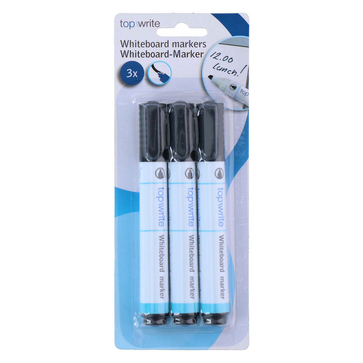 Marker tablicowy czarny, 3 szt.