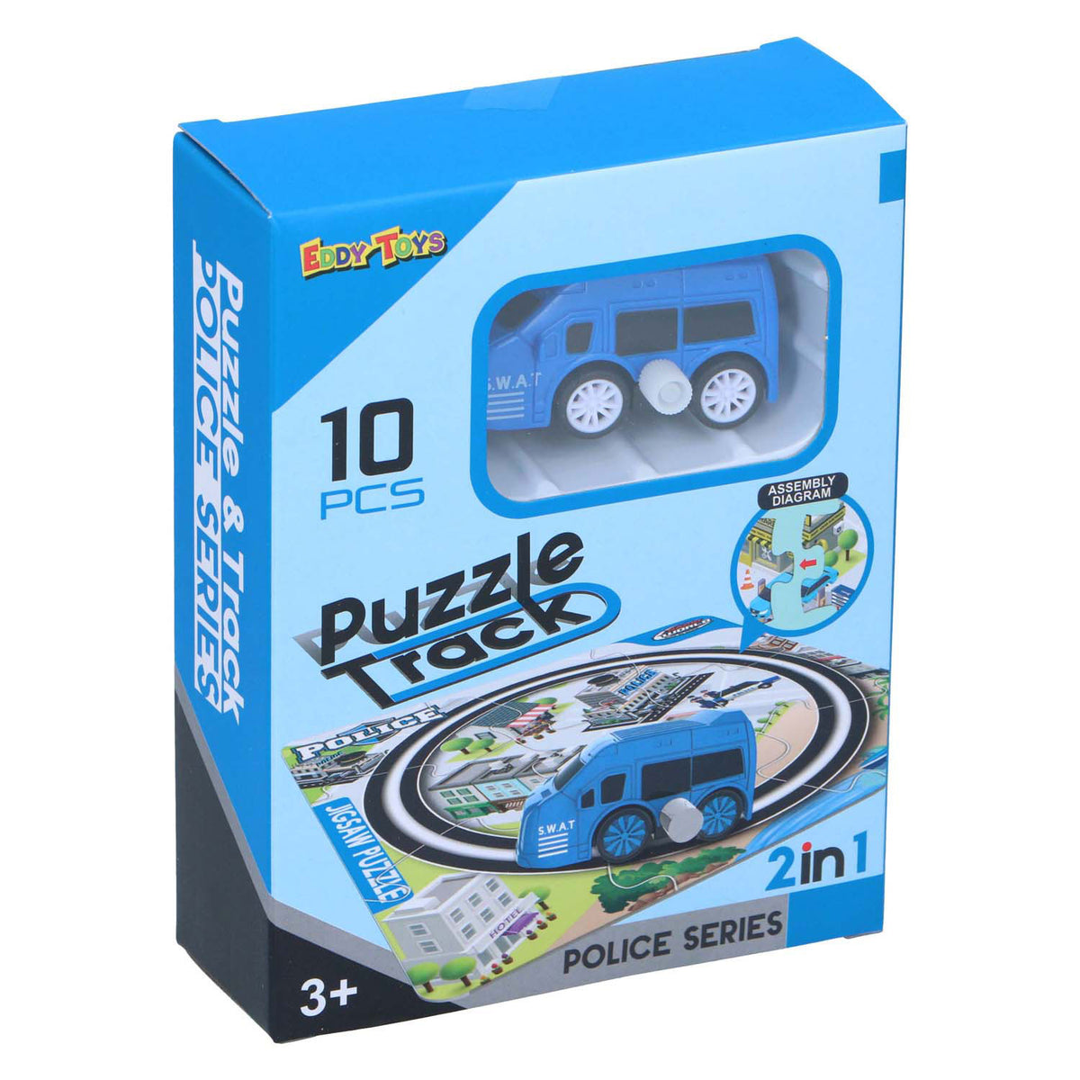 Puzzle z torami 2 w 1 z samochodem, 9 szt.