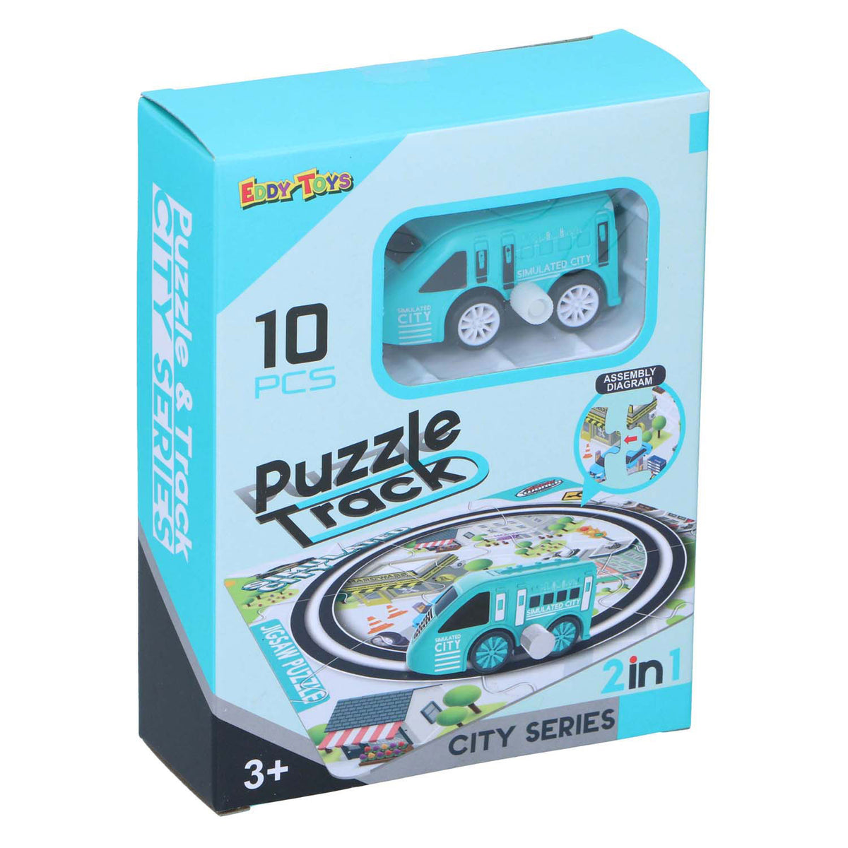 Puzzle z torami 2 w 1 z samochodem, 9 szt.