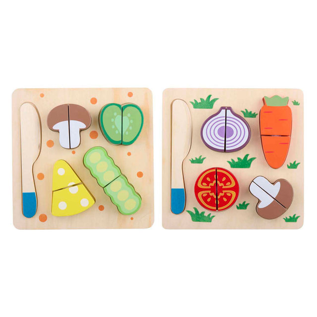 Drewniane puzzle do krojenia warzyw, 9 szt.