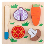 Drewniane puzzle do krojenia warzyw, 9 szt.