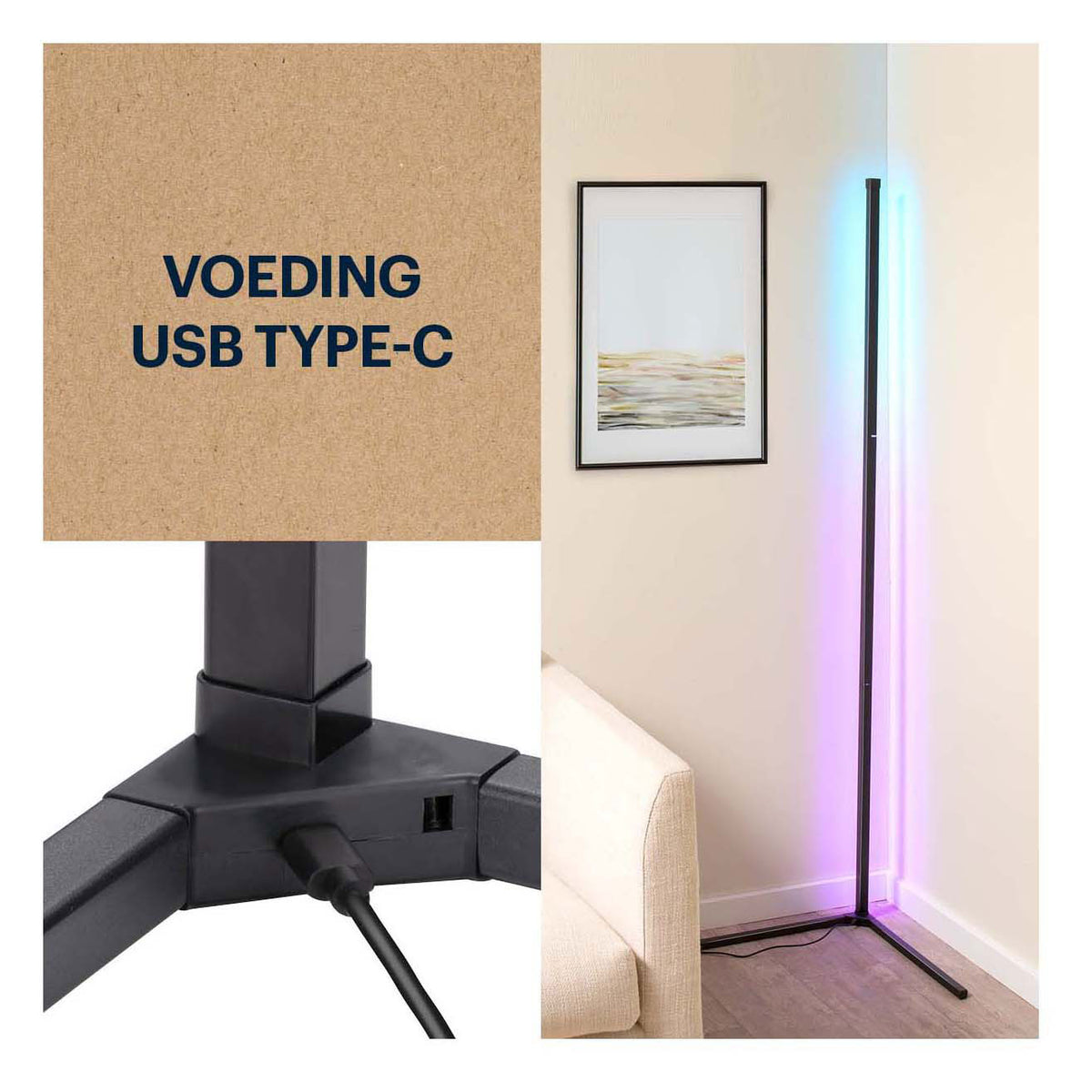 Lampa narożna LED Grundig z pilotem, 140cm