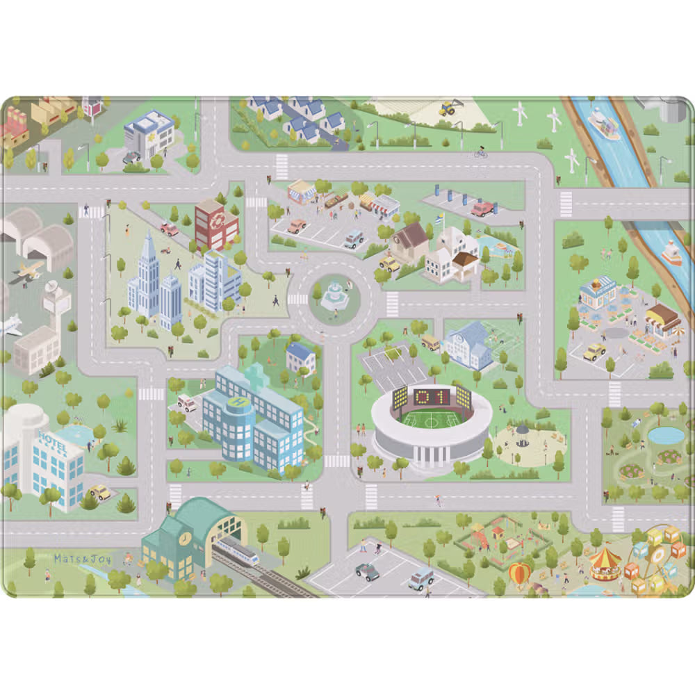 Maty amp; Joy Mats Joy City Square Mata do zabawy duża 130x180 cm