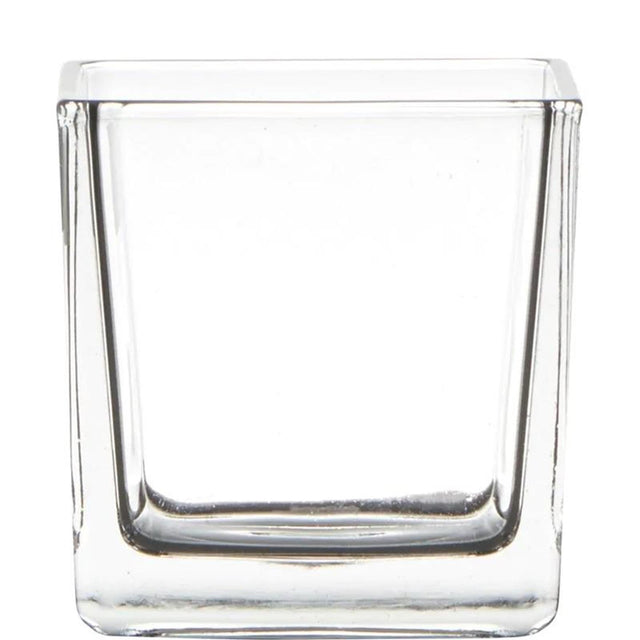 Szklany wazon sześcienny o wymiarach 8x8x8cm