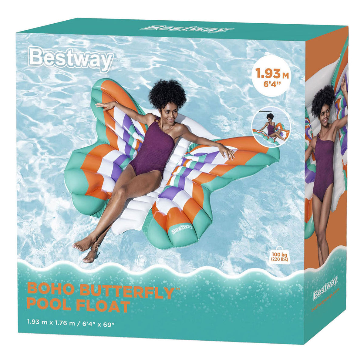 Bestway materac dmuchany tęczowy motylek