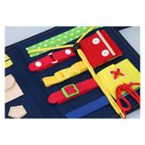 Eddy Toys Książeczka z ćwiczeniami Montessori - nauka otwierania i zamykania ubrań - ćwiczenie umiejętności motorycznych