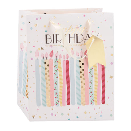 Torba na prezenty urodzinowe Edco - ok. 32x26x12 cm - torba na prezenty urodzinowe - torba na prezenty urodzinowe z uchwytami - opakowanie prezentów na prezenty urodzinowe - różne wzory - 1 losowa torba