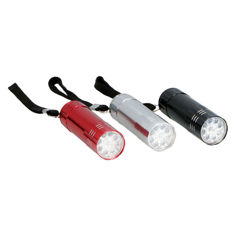 Kolorowa latarka aluminiowa - 9LED