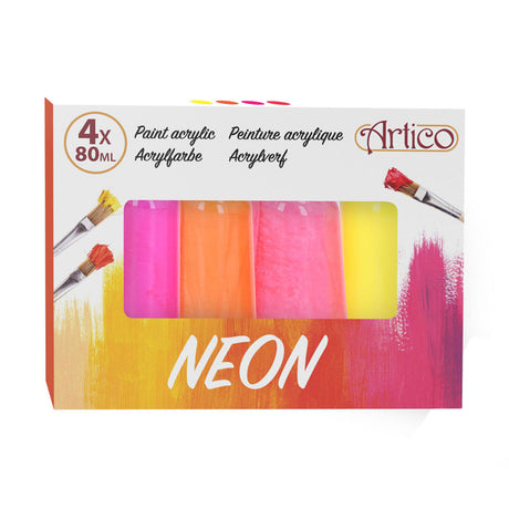 Farba akrylowa neonowa, 4 szt.