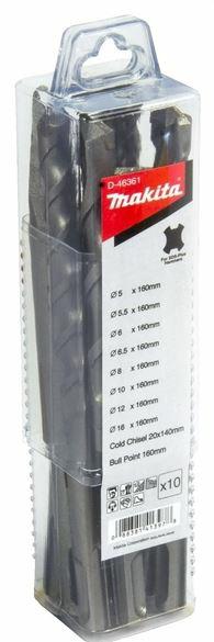 Zestaw akcesoriów Makita do wierteł i dłut, 10 szt. - d-46361 d-46361