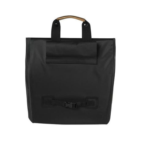 Basil Urban Dry Shopper - Wodoodporny kupujący rowerowy, detale ze skóry wegańskiej, regulowane zamknięcie, odbicie, matowa czarna