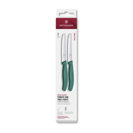 Nóż stołowy do pomidorów Victorinox, 2 sztuki, zielony ząbkowany