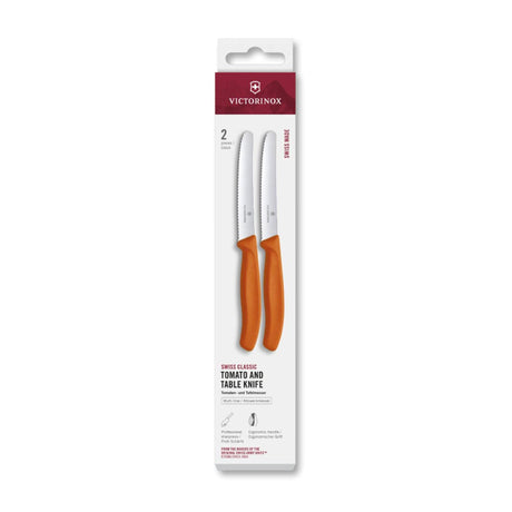 Nóż stołowy do pomidorów Victorinox, 2 sztuki, pomarańczowy, ząbkowany