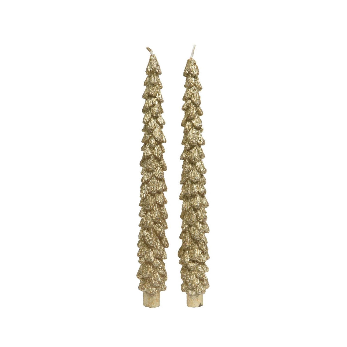 Decoris dinerkaars kerstboom set van 2 stuks goud ø2,1xh25cm