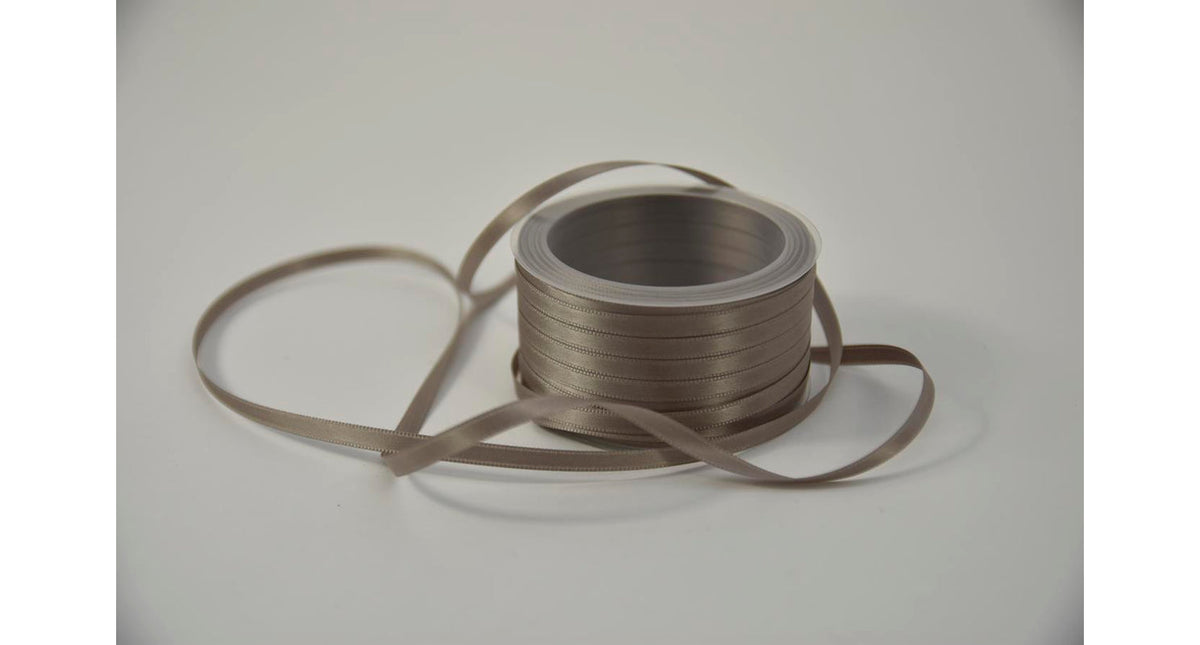Satijnlint 6 mm x 50 mtr taupe