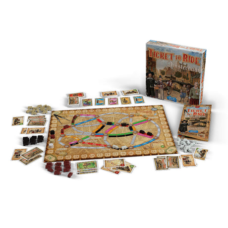 Days of Wonder Ticket to Ride Amsterdam – holenderska gra planszowa dla 2 do 4 graczy – szybka gra strategiczna od 8 lat – graj w XVII-wiecznym Amsterdamie