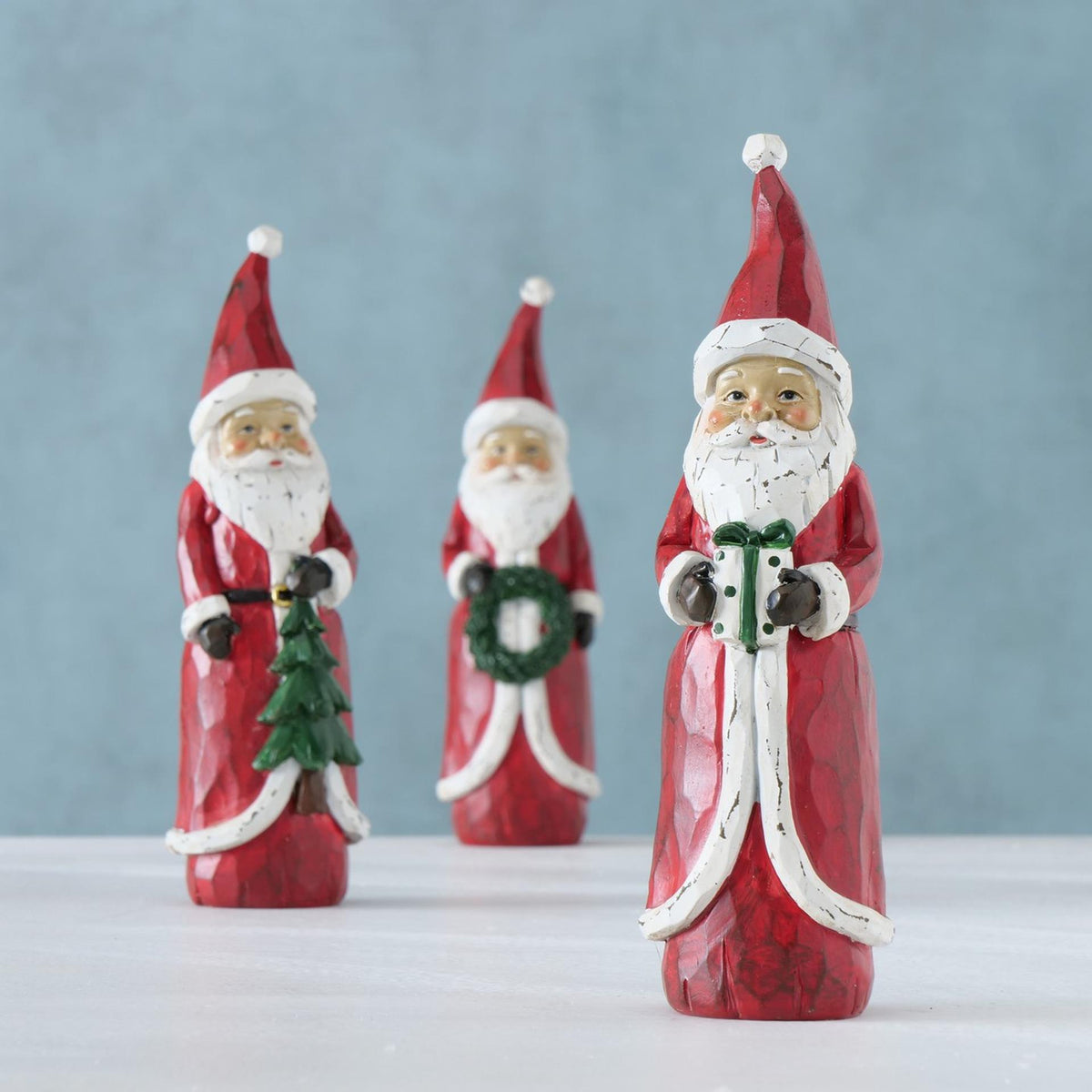 Boltze Home statua Świętego Mikołaja czerwona h20cm