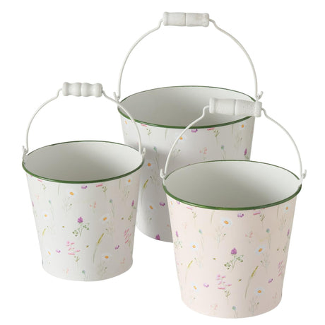 Zestaw 3-częściowy wiadra domowego Boltze Daysa h12 13 14 cm biały