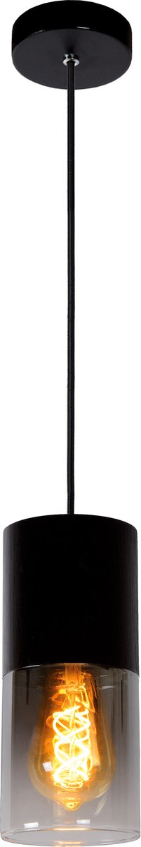 Lucide zino - lampa wisząca - ø 10 cm - 1xe27 - fumé
