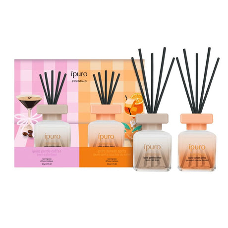 Zestaw dyfuzorów zapachowych Ipuro delikatny kawowy spritz o zachodzie słońca 2x50ml