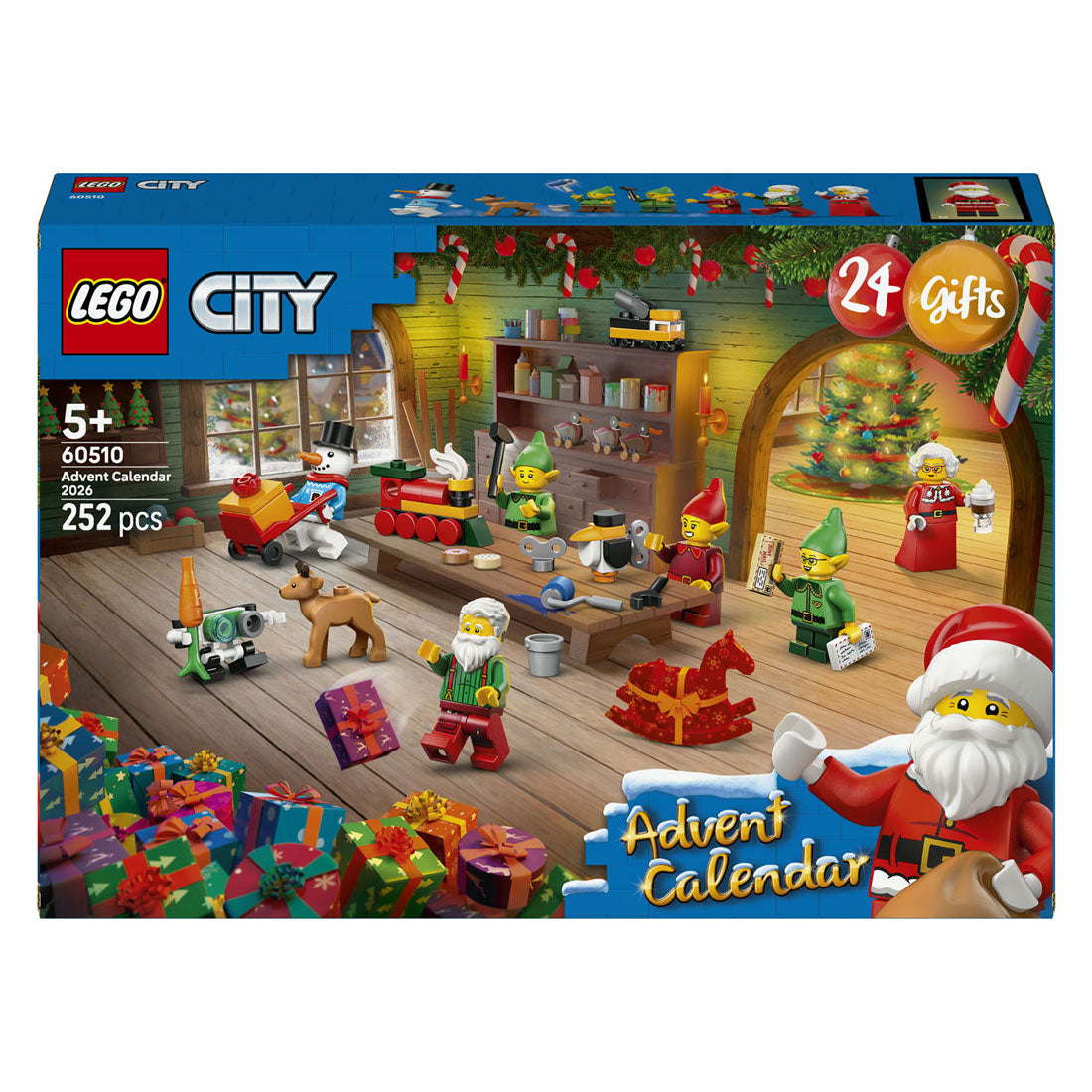 Lego city adventskalender 2026 werkplaats van de kerstman speelgoed voor kinderen - 60510