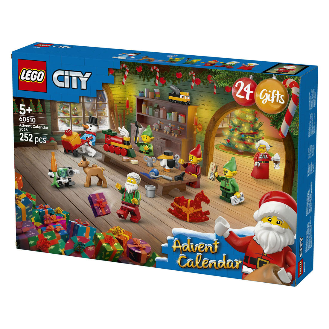 Lego city adventskalender 2026 werkplaats van de kerstman speelgoed voor kinderen - 60510