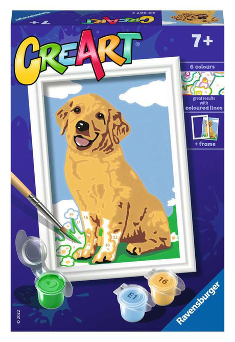 Ravensburger Creart Friendly Retriever - malowanie po numerach dla dzieci