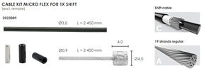 Zestaw kabli przełącznika Elvedes micro flex ø3,2 mm 2500 mm 2500 mm