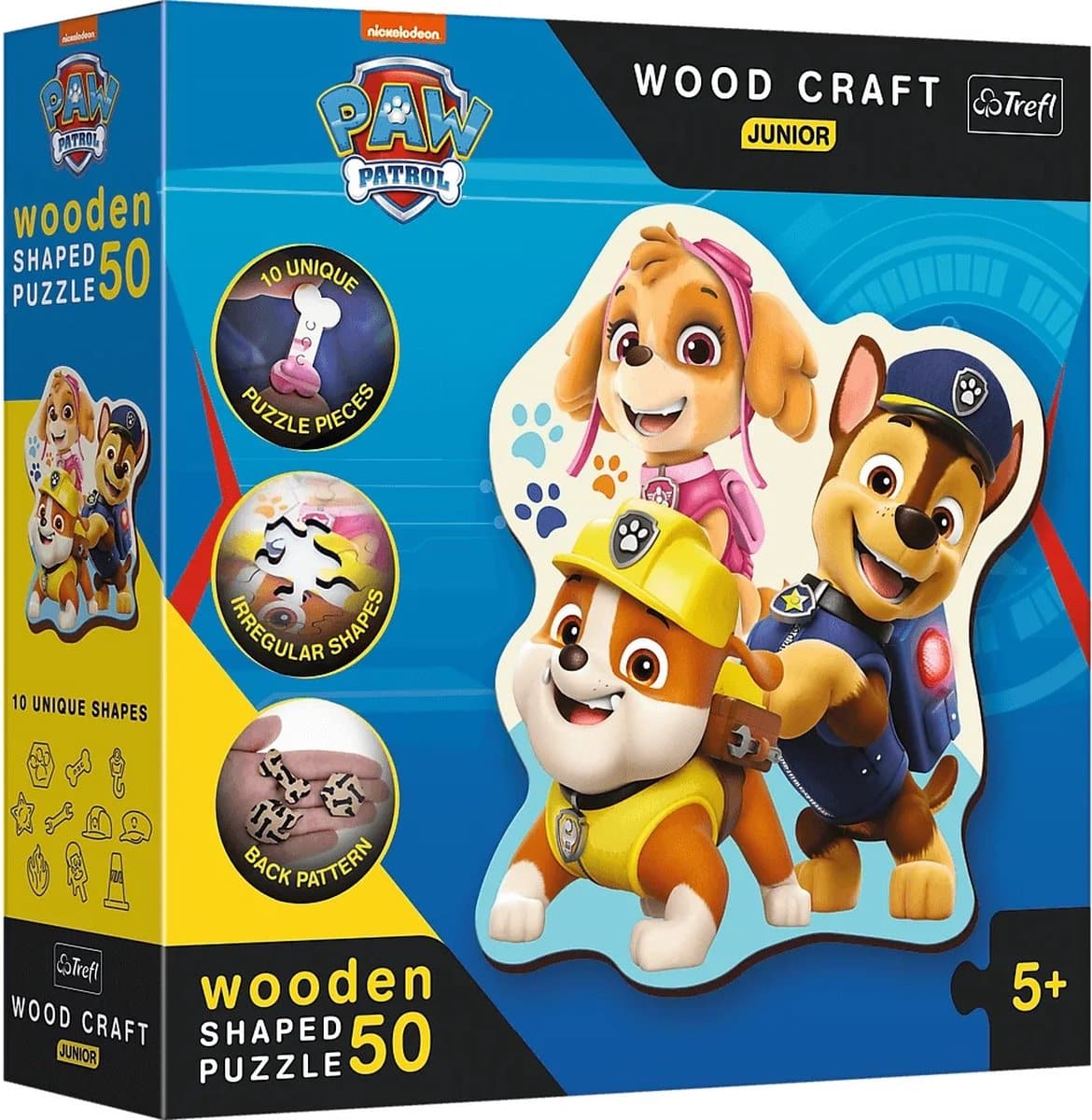 Puzzle Trefl - drewniane puzzle Psi Patrol - 50 elementów