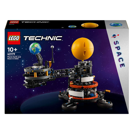 Lego technic - zabawka konstrukcyjna z ziemią i księżycem w ruchu