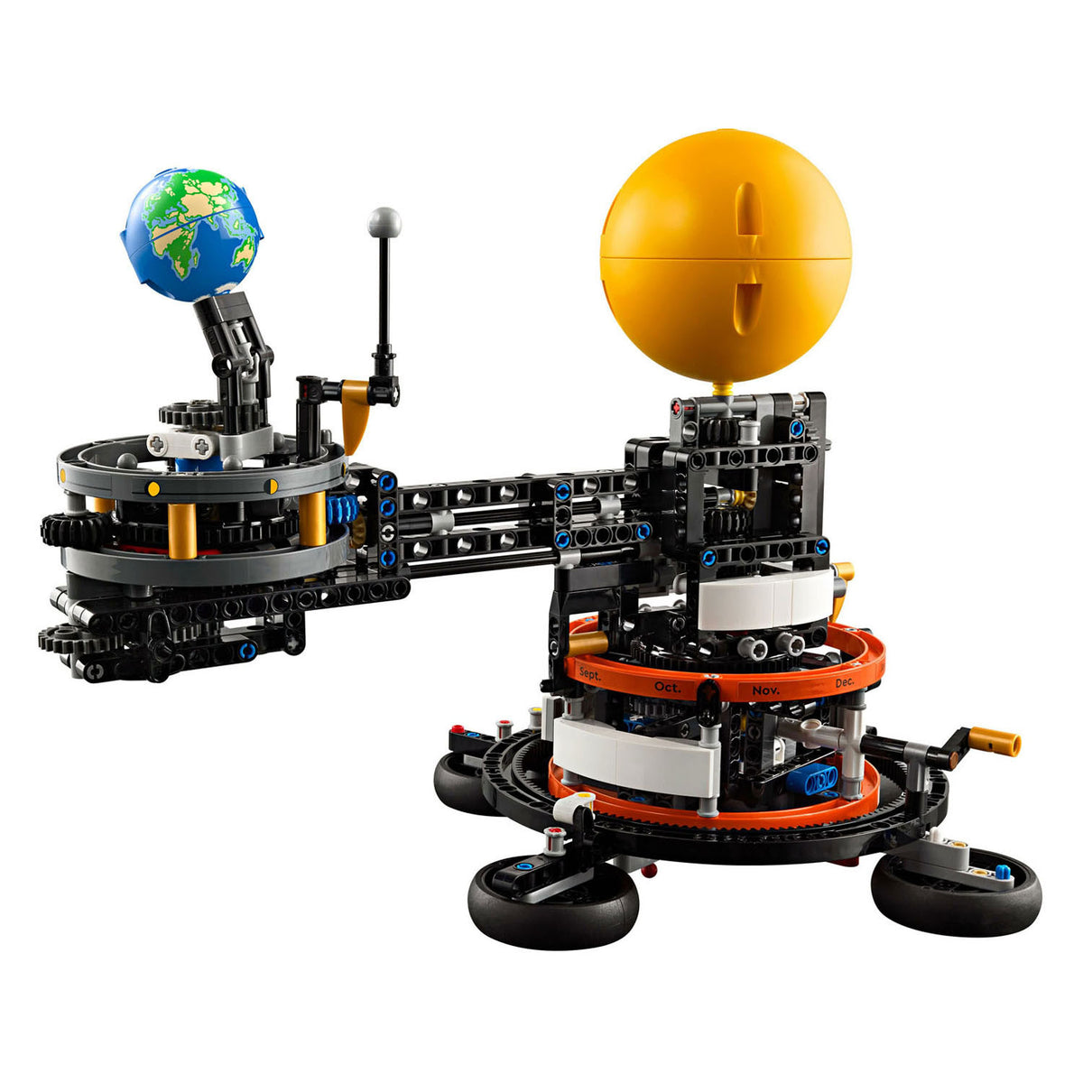 Lego technic - zabawka konstrukcyjna z ziemią i księżycem w ruchu