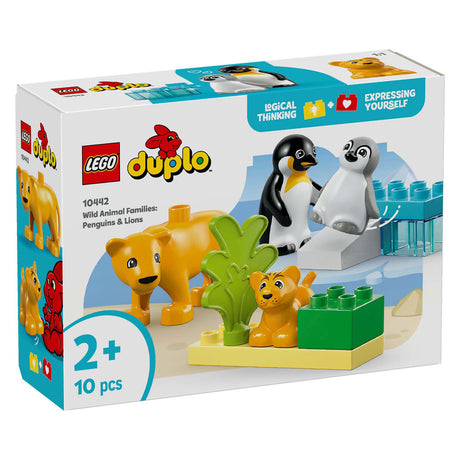 LEGO Duplo Town 10442 rodziny dzikich zwierząt: pingwiny i lwy