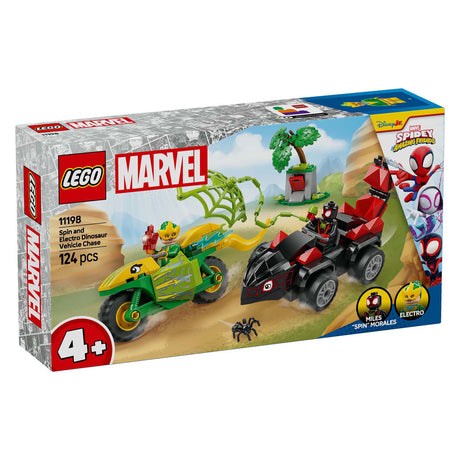 Lego Spidey 11198 Pościg pająka i elektro z pojazdami dinozaurów