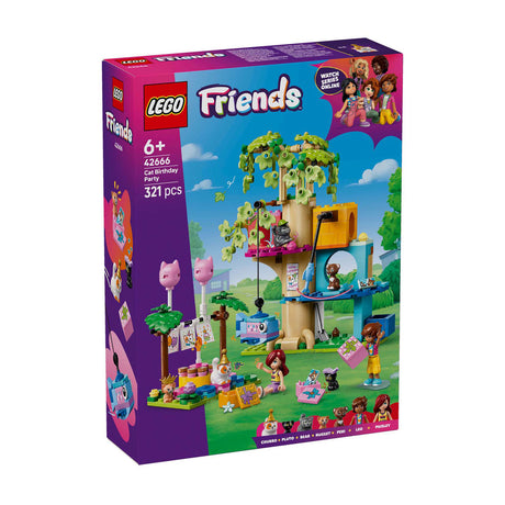 LEGO Friends 42666 Przyjęcie urodzinowe kota i domek na drzewie