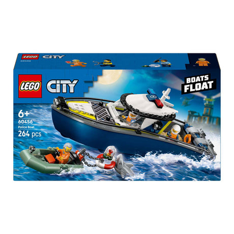 Lego ® pościg miejski z łodzią policyjną, naprawdę pływa - 60456