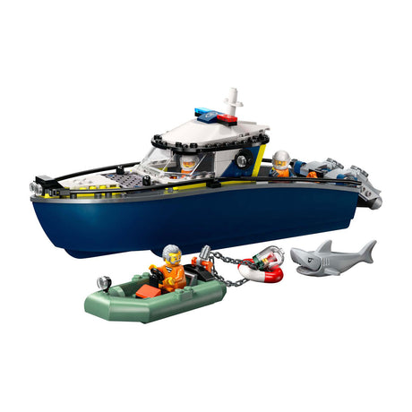 Lego ® pościg miejski z łodzią policyjną, naprawdę pływa - 60456