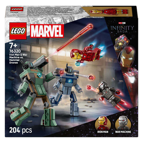 Lego® ǀ Marvel Iron Man i machina wojenna kontra drony młotkowe - 76320