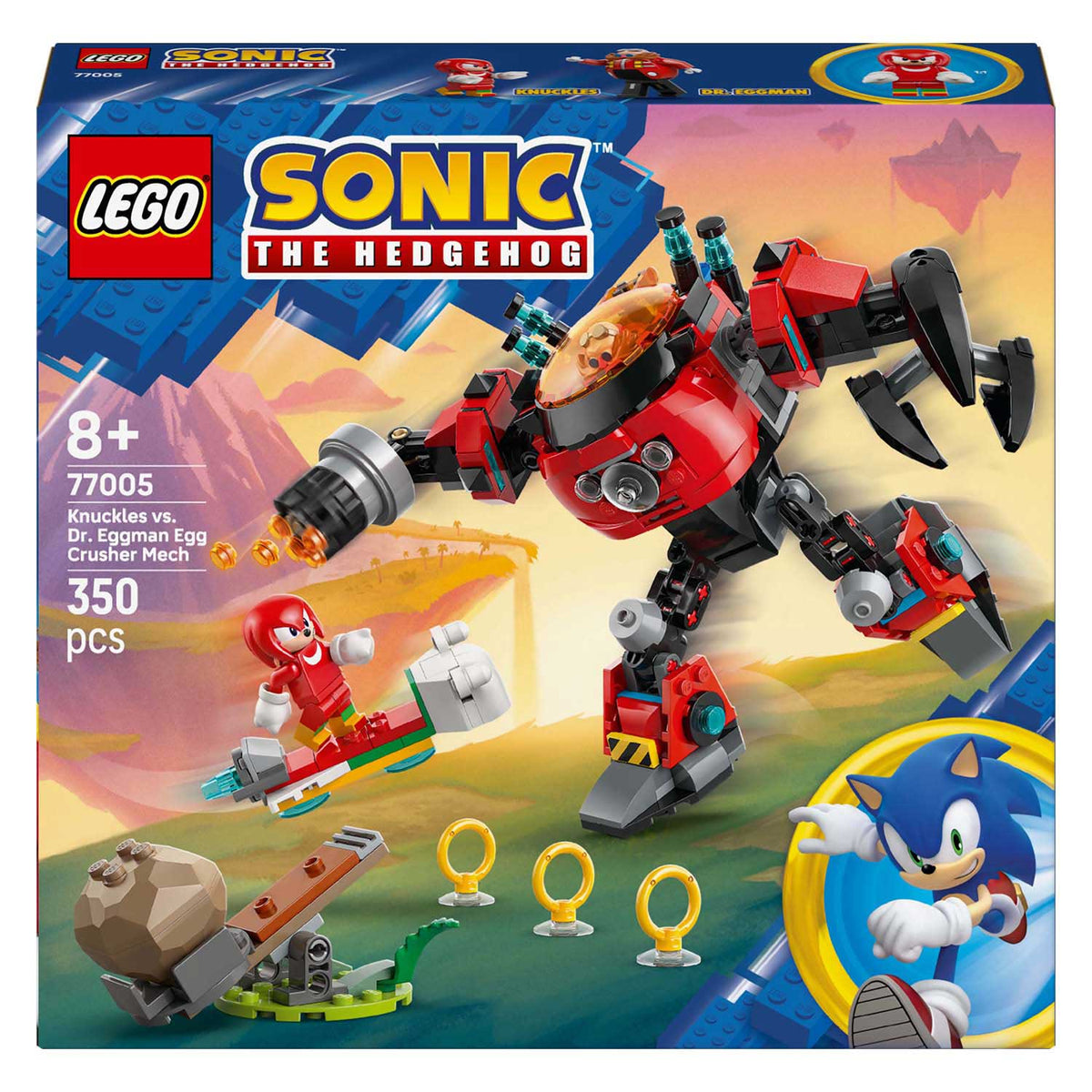Lego® Sonic the Hedgehog™ Knuckles kontra Doktor Eggman Mech kruszący jajka — 77005