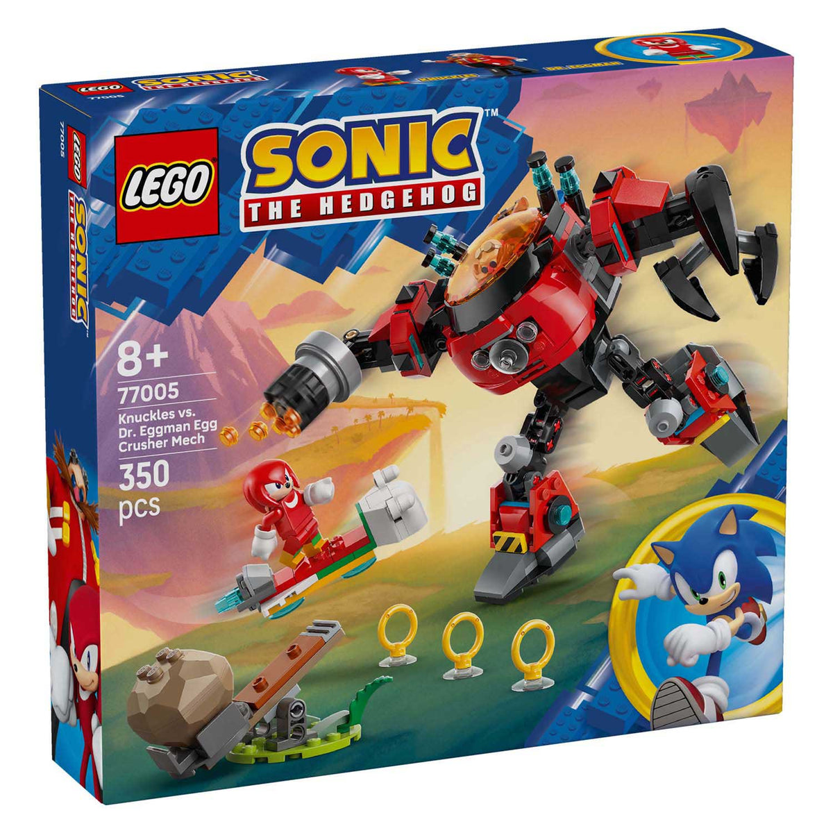 Lego® Sonic the Hedgehog™ Knuckles kontra Doktor Eggman Mech kruszący jajka — 77005