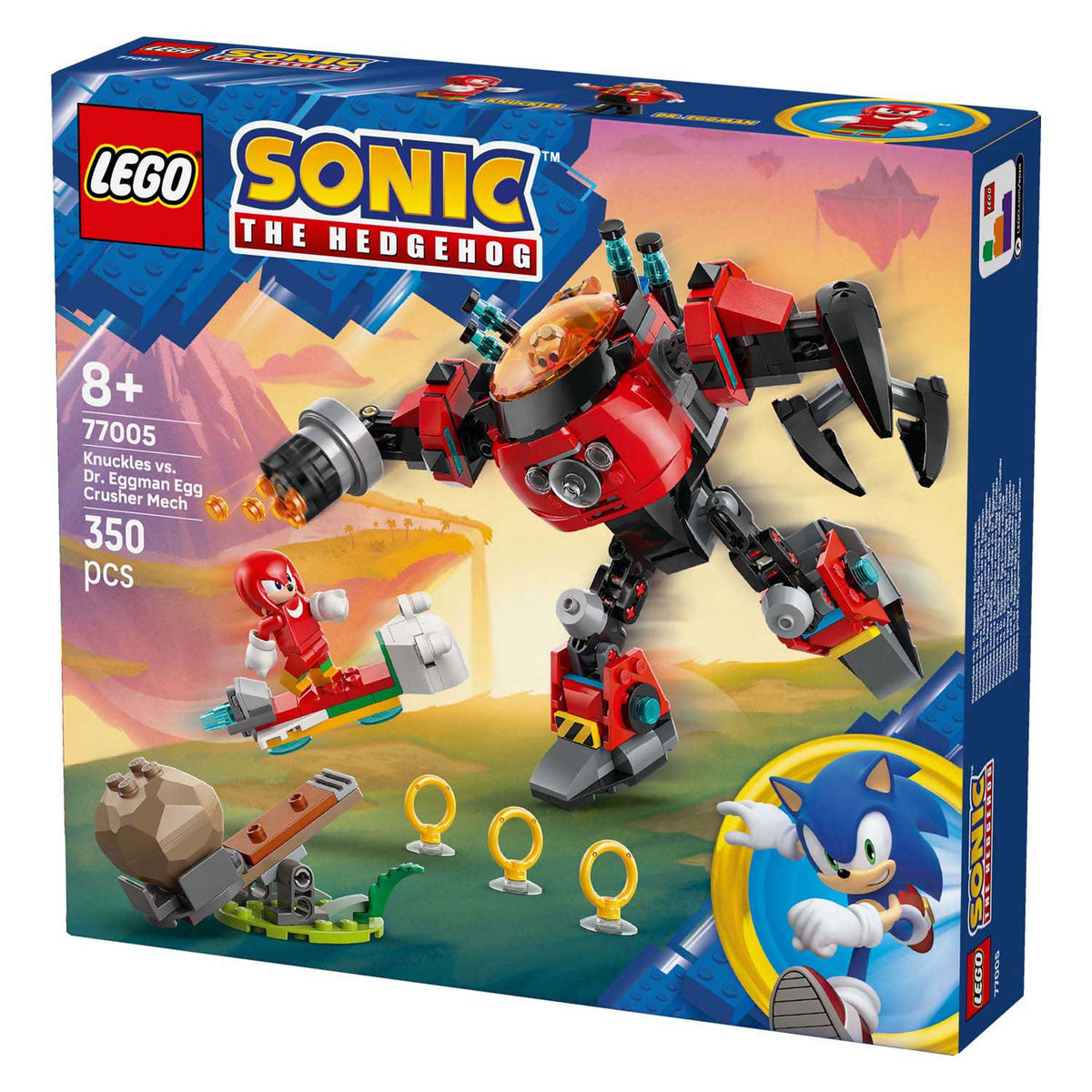 Lego® Sonic the Hedgehog™ Knuckles kontra Doktor Eggman Mech kruszący jajka — 77005
